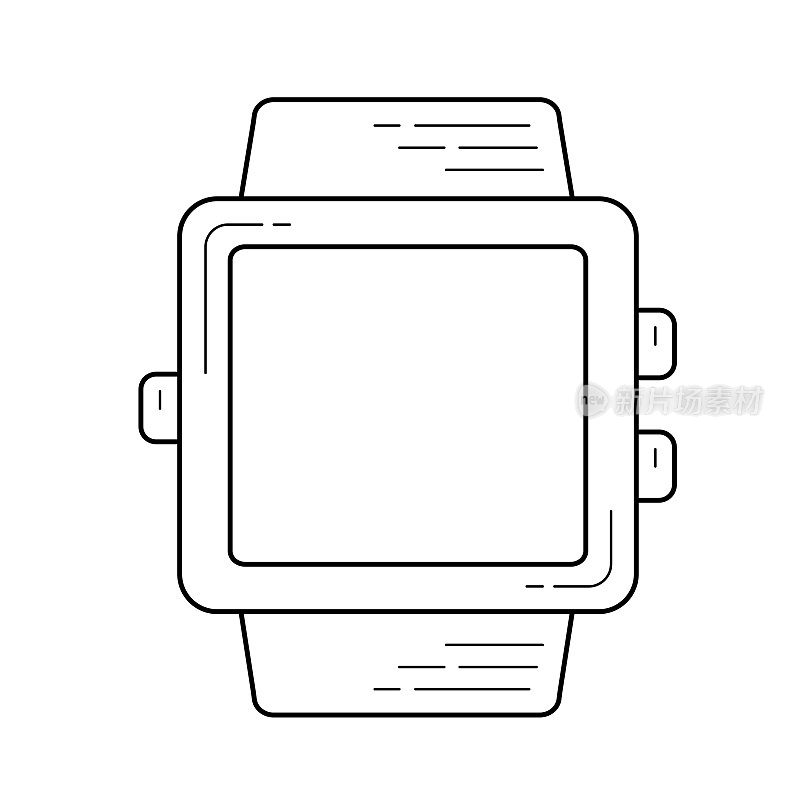 Smartwatch device line icon